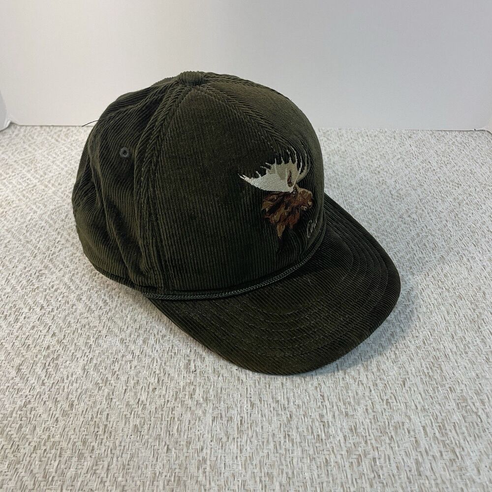 Coal Mens Corduroy SnapBack Moose Embroidered Hat Wilderness Hunting